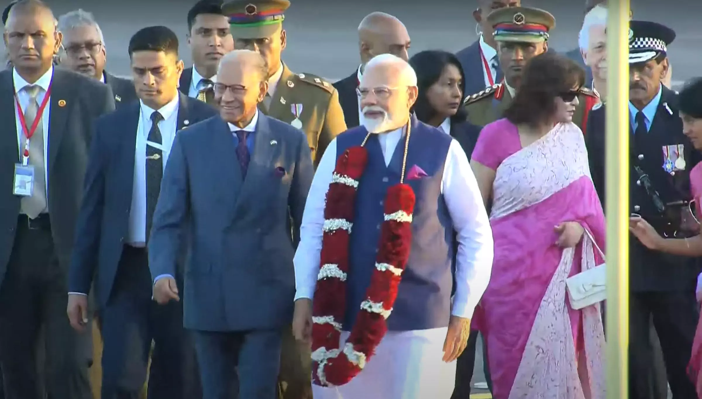 PM Modi Arrives in Mauritius for Two-Day State Visit, Receives Grand Welcome