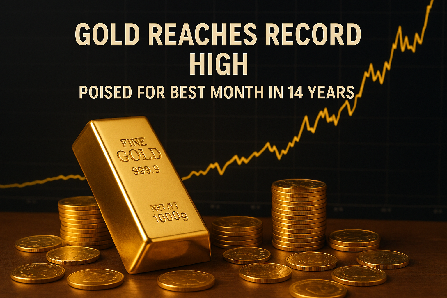 Gold Hits Record High, Poised for Strongest Monthly Surge in 14 Years